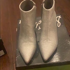 Sam Edelman sparkly silver booties